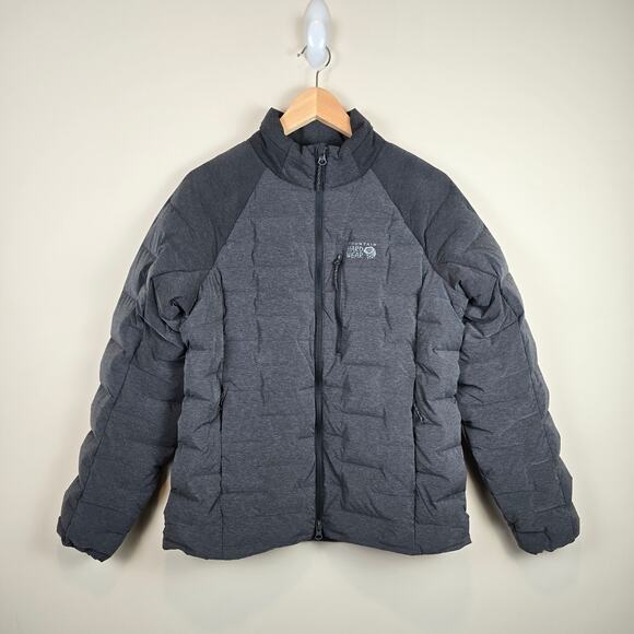 Mountain Hardwear Stretchdown Jacket Womens Size XL Charcoal Full Zip